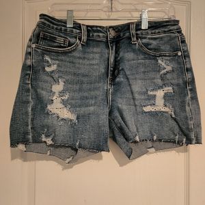 Lace Patch Shorts - Judy Blue